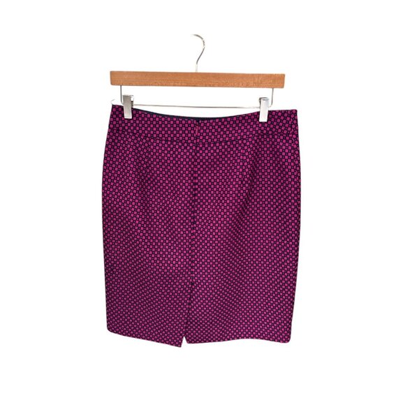 Banana Republic Womens Fuchsia Geometric Pencil Skirt Size 8 Polyester & Acetate - Picture 2 of 7